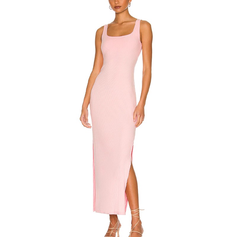 Pink Maxi Knitted Dress