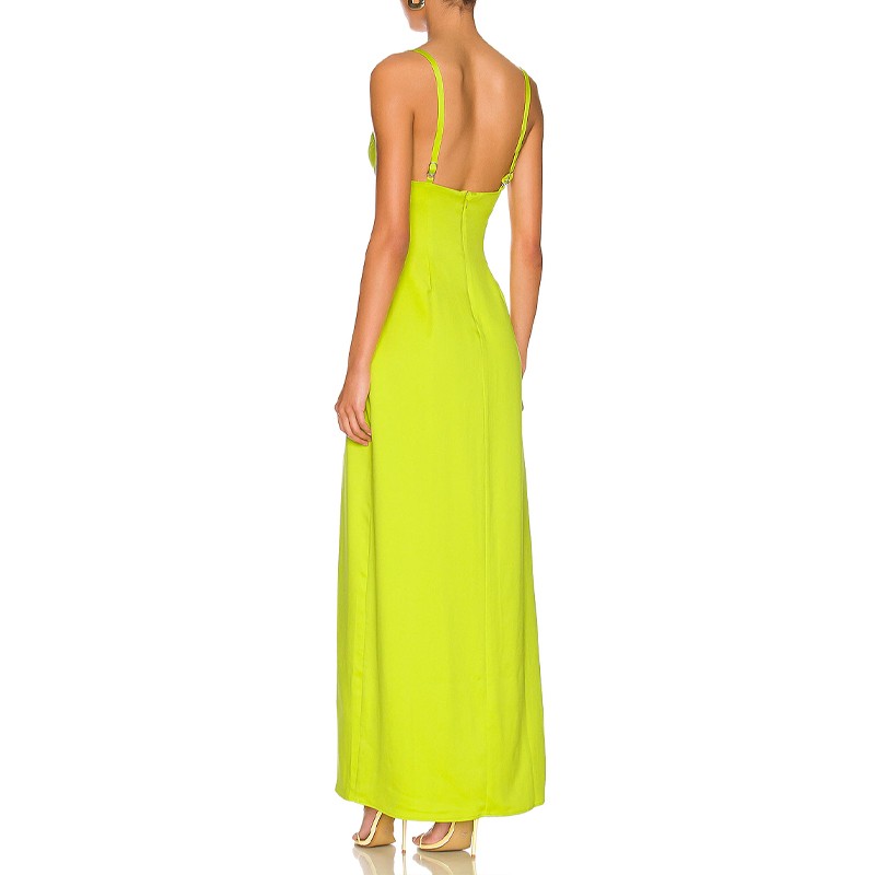 Green Satin Slip  Dress