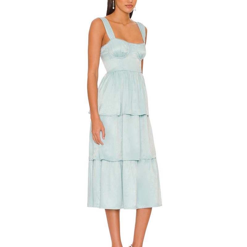 Blue Spring Clothes Midi Dress