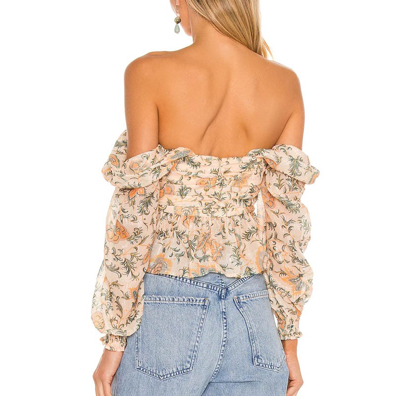 Floral Strapless Corset Top Blouse