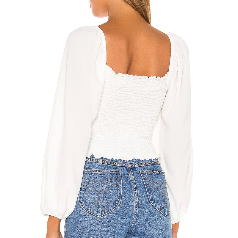 Designer White Blouse Down