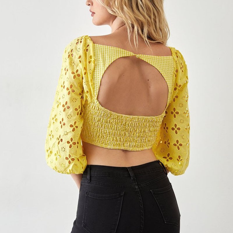 Low Neck Backless Blouse