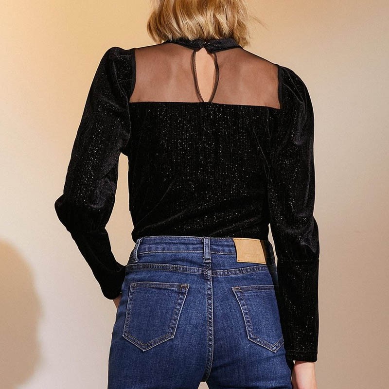 Black Sheer Tops For Women