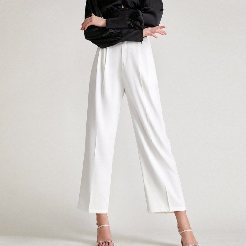 White Flare Straight Pants