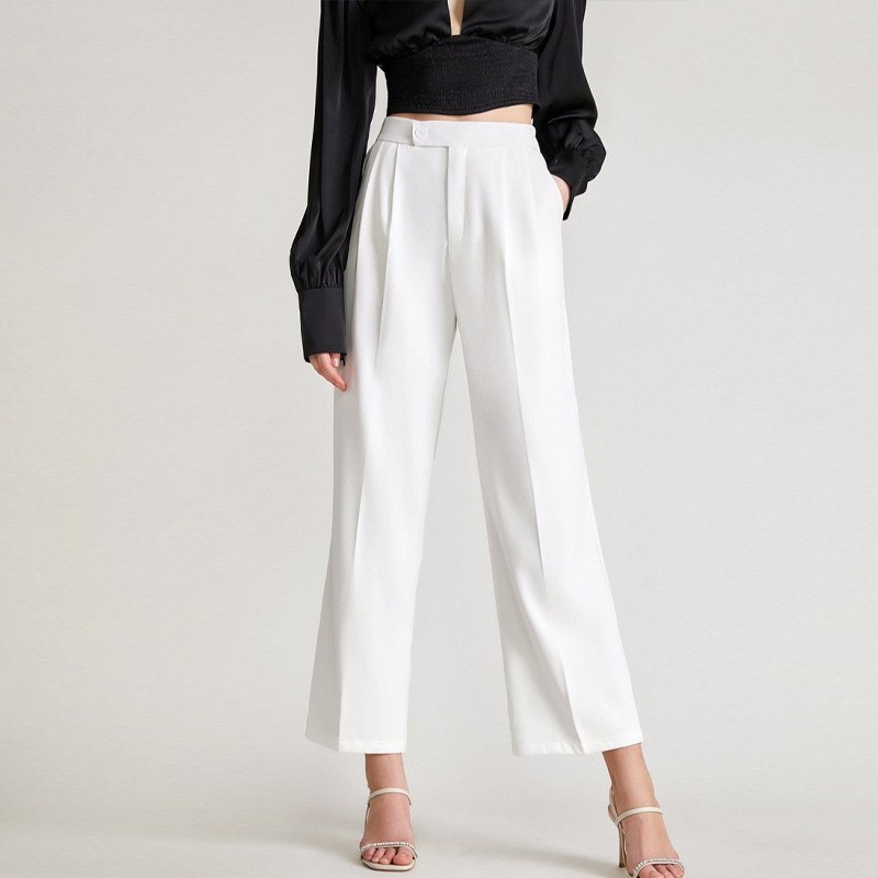 White Flare Straight Pants