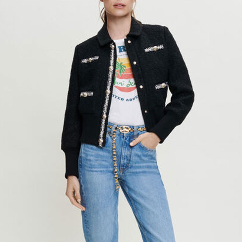 Black Trench Short Jacket