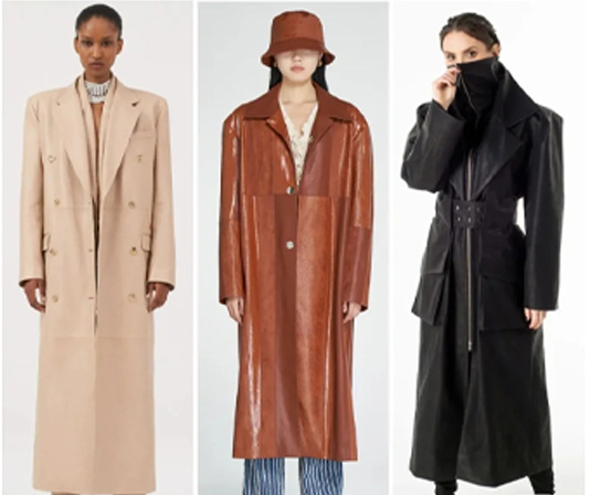 Women's coat silhouette Trend - Leather trench coat