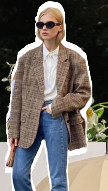 A vintage plaid suit is stylish in this way