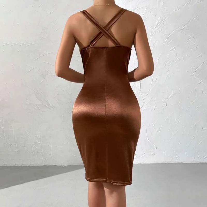 Silk Slip Satin Wrap Dress