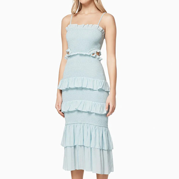 Sexy Bodycon Pleated Midi Dress For Women